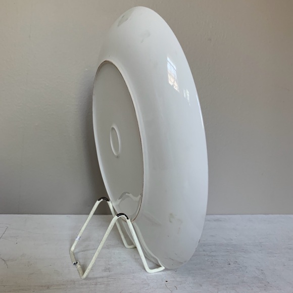 12” French Antique Porcelain Charger w Daisies Hand Painted Cottagecore - Picture 8 of 9